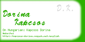 dorina kapcsos business card